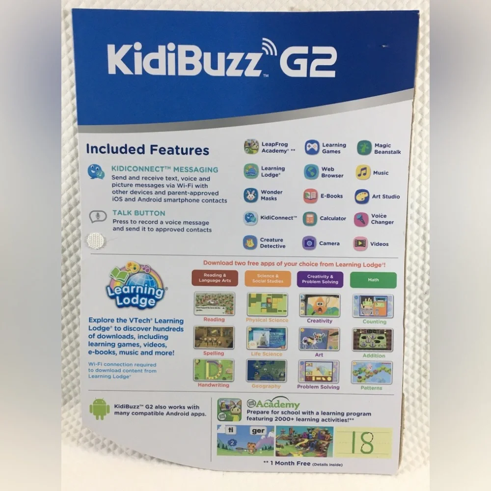 KidiBuzz G2 Kids Black VTech Kidibuzz G2 Smart Device for Kids